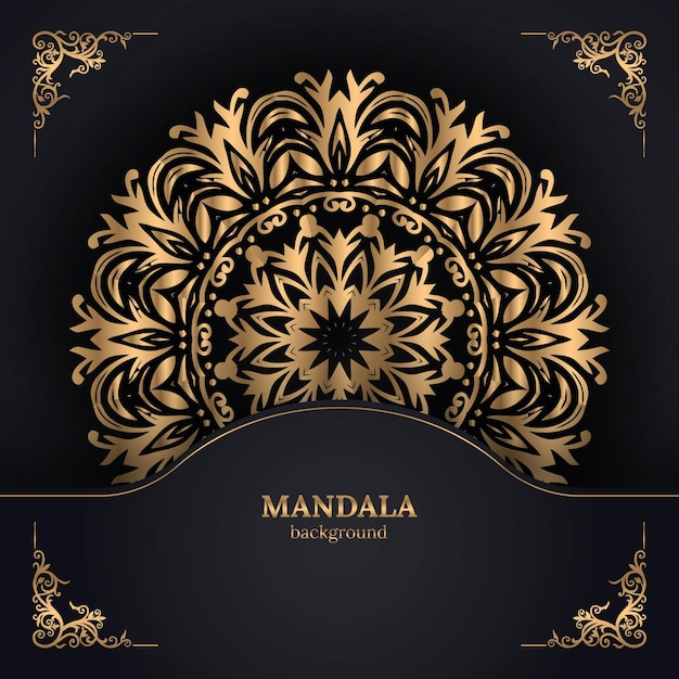 Arabesque golden mandala islamic background Premium Vector