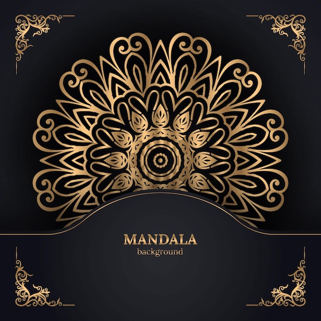 Arabesque golden mandala islamic background Premium Vector