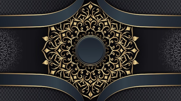 Arabesque luxury background round gold decoration