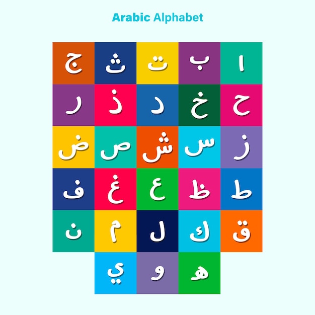 Vector arabic alphabet education reading, learning. islamic vector illustration