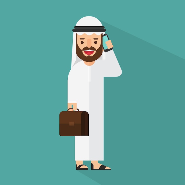 Arabic Business man talking on a cellphone