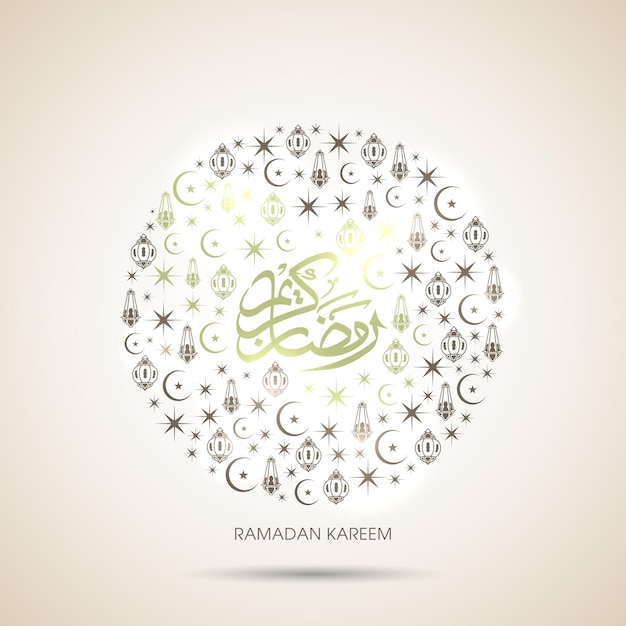 Arabic calligraphic text of Ramadan Kareem for the celebration of Muslim festival