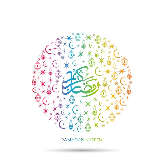 Arabic calligraphic text of Ramadan Kareem for the celebration of Muslim festival