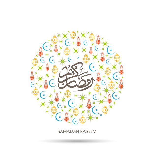 Arabic calligraphic text of Ramadan Kareem for the celebration of Muslim festival