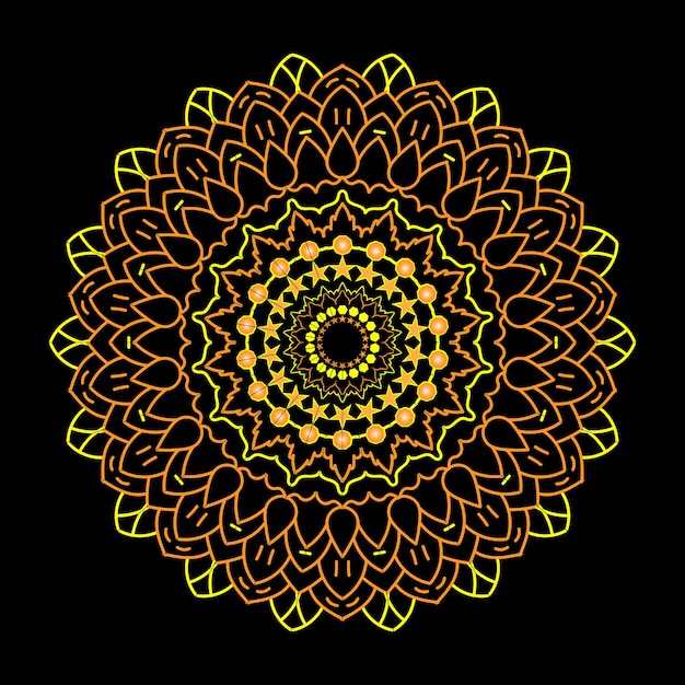 Arabic Flower gold ornamental mandala pattern design