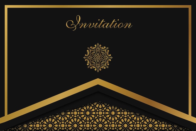 Arabic islamic elegant grey and golden and silver luxury background with arabic pattern Premium Vect