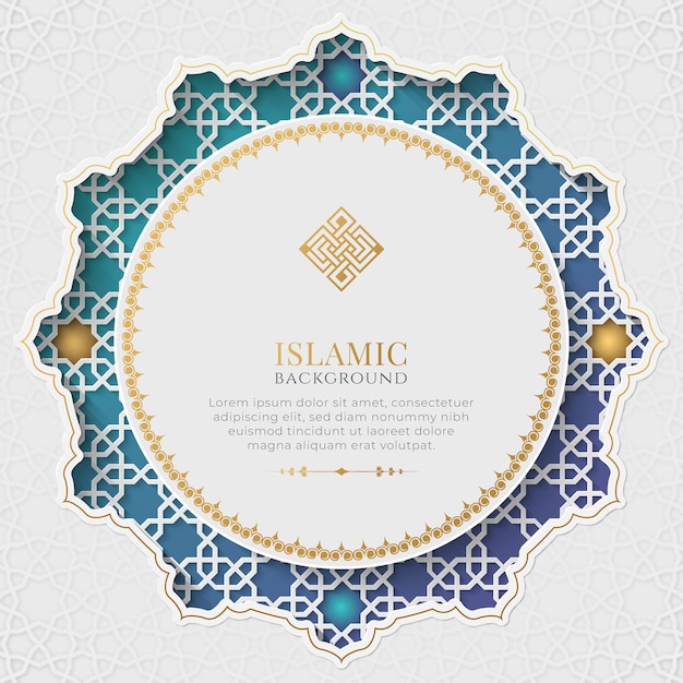 Arabic Islamic Elegant White and golden Luxury Ornament Background with Arabic Pattern