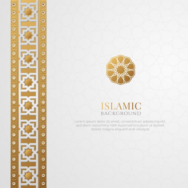 Arabic Islamic Elegant White and golden Luxury Ornament Background