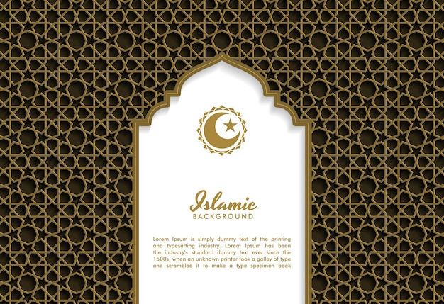 Arabic Islamic Ramadan kareem Luxury Ornamental Background with Islamic Pattern and Decorative Ornament Frame Vector illustration