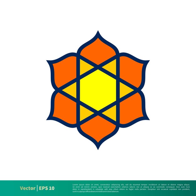 Arabic Ornamental Star Flower Icon Vector Logo Template Illustration Design Vector EPS 10