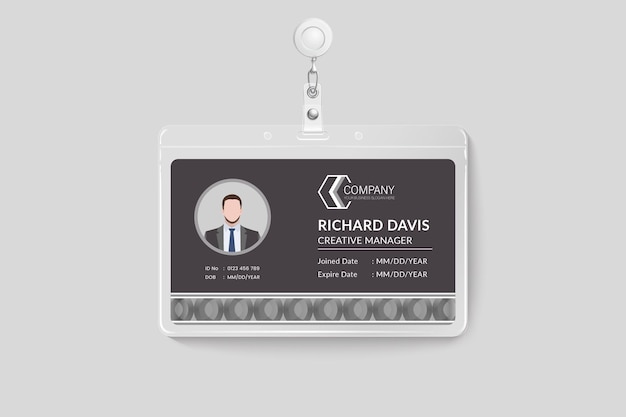 Vector arabic style black and white color id card design