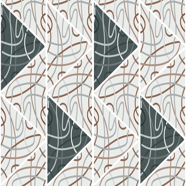 Arabic style mosaic seamless pattern Decorative abstract lines ornament