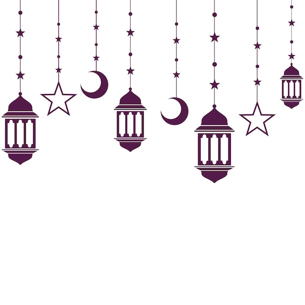 Arabic traditional Ramadan Kareem eastern lanterns garland