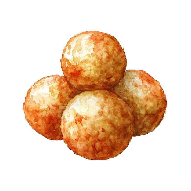 arancini vector illustration in watercolour style