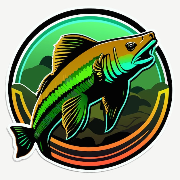 arapaima sticker vector illustration