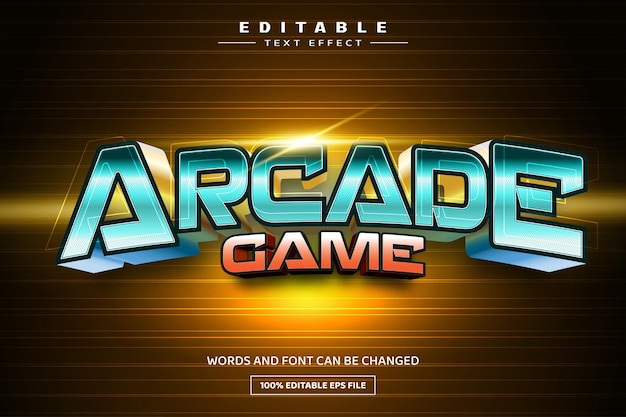 Arcade 3D editable text effect template