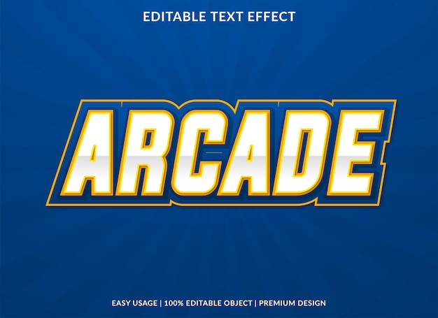 arcade editable text effect template use for business logo and brand