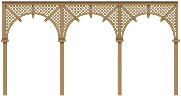 Arcade wooden veranda