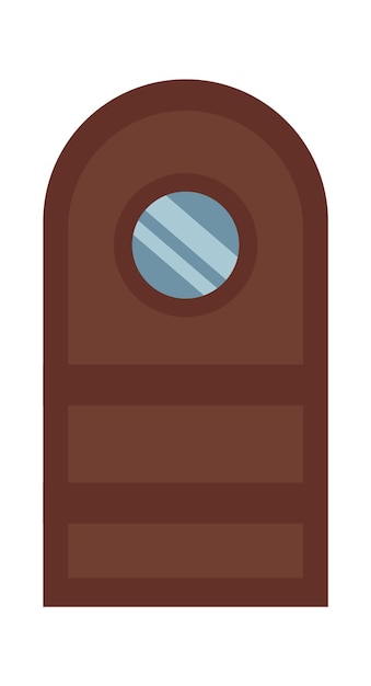 Arch door with circle window Vector illustration