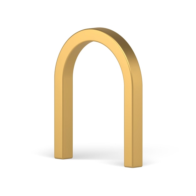 Arched access entrance exit curved geometric shape golden metallic construction realistic vector