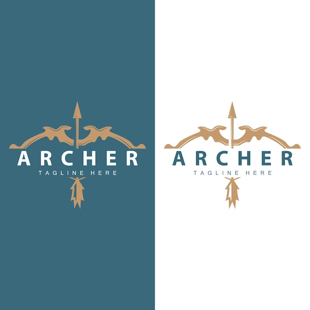 Archer logo vector vintage design old inspiration archer tool arrow template brand