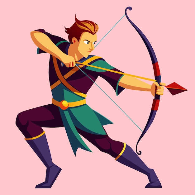 Archer Vector Illustration Dynamic Design for Archery and Sports Themes