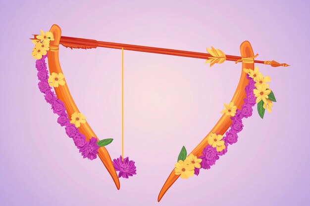 Vector archery bow and arrow vector illustration