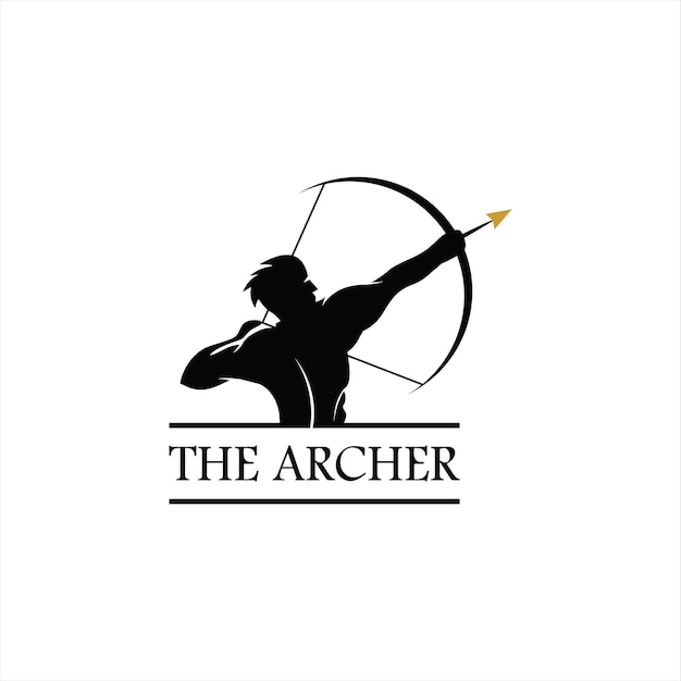 archery logo simple vintage archer man