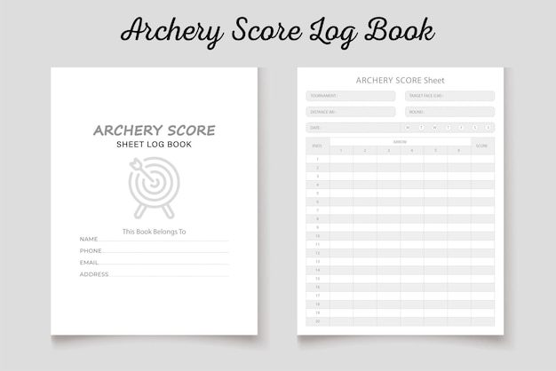 Archery score sheet log book kdp interior template