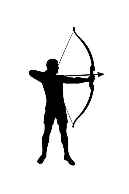 Vector archery silhouette vector on white background