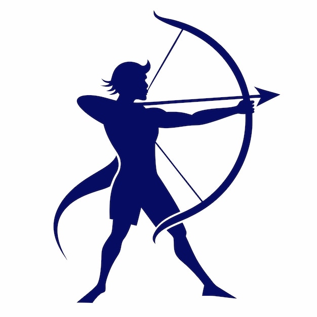 Archery silhouette vector on white background