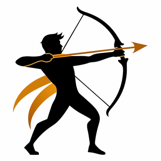 Archery silhouette vector on white background