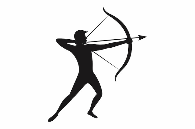 Archery silhouette vector on white background