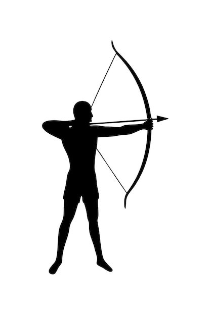 Archery silhouette vector on white background