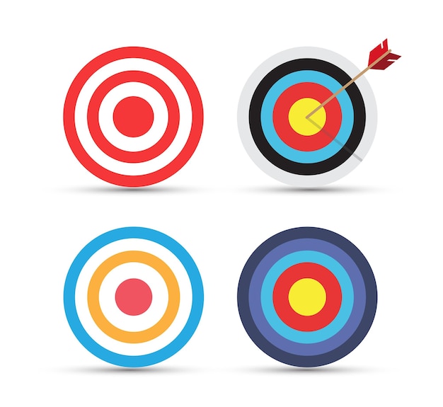 Archery target with arrows Goal achieve business concept