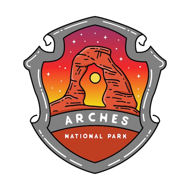 Arches National Park Monoline Badge