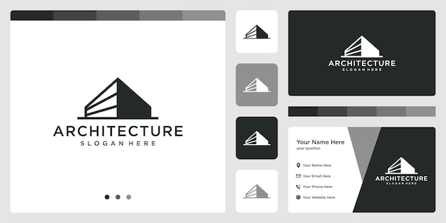 Architectural building logo with real estate logo design template. business card.