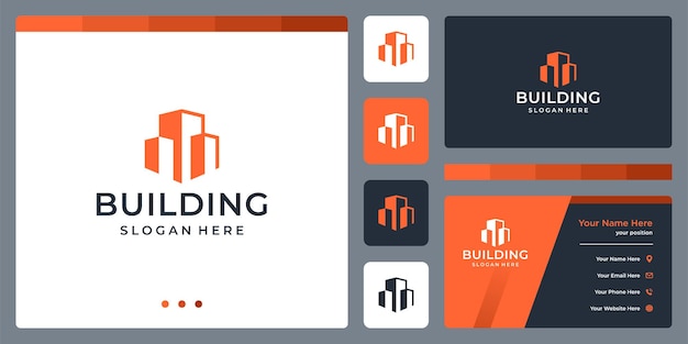 Architectural building logo with real estate logo design template.