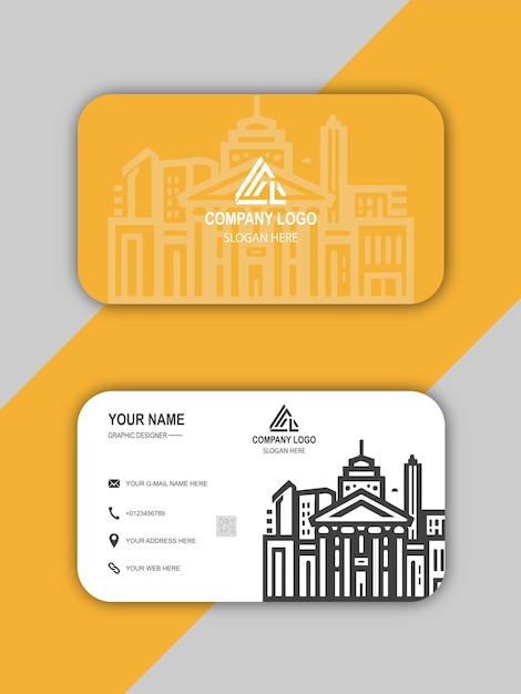 Architectural building project business card design template