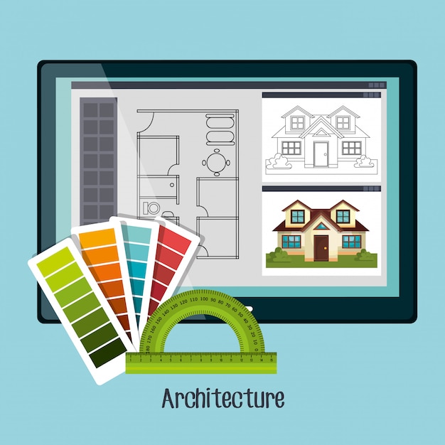 Vector architectural work design 