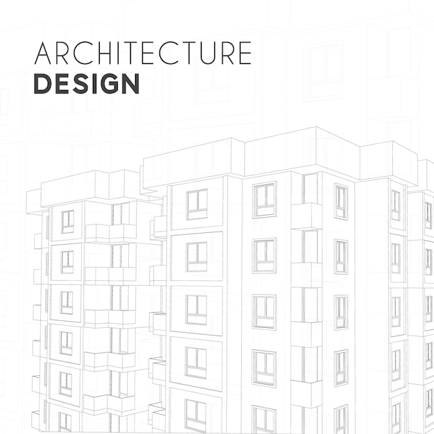 Vector architecture background of apartment drawing sketch