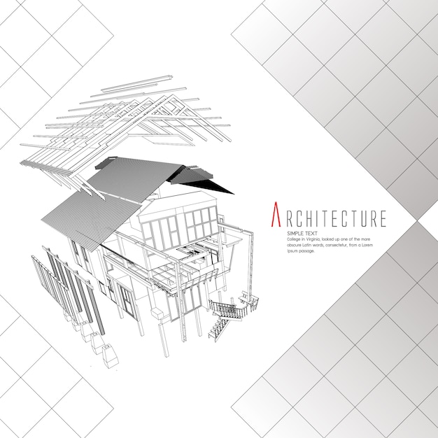 Vector architecture background with house design