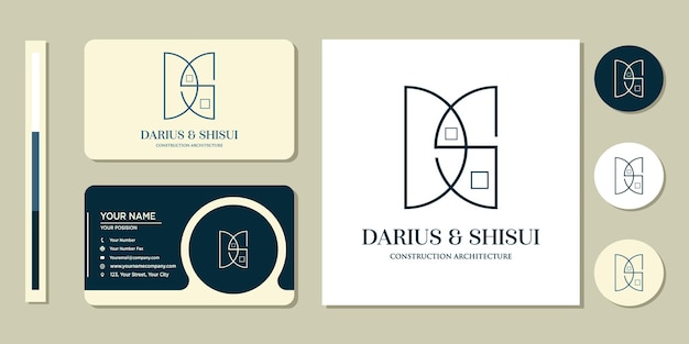 Architecture, Building, House logo and business card design template inspiration