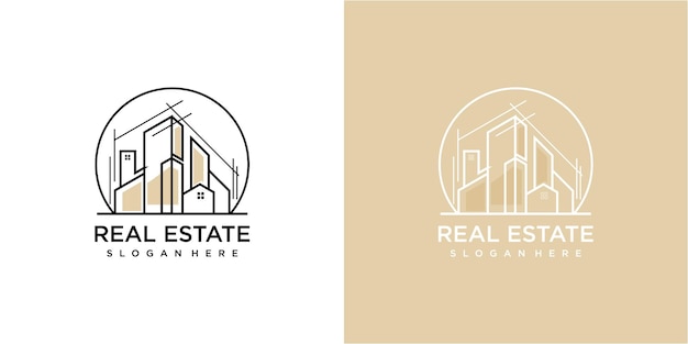 Architecture in circle logo design. building logo design inspirations