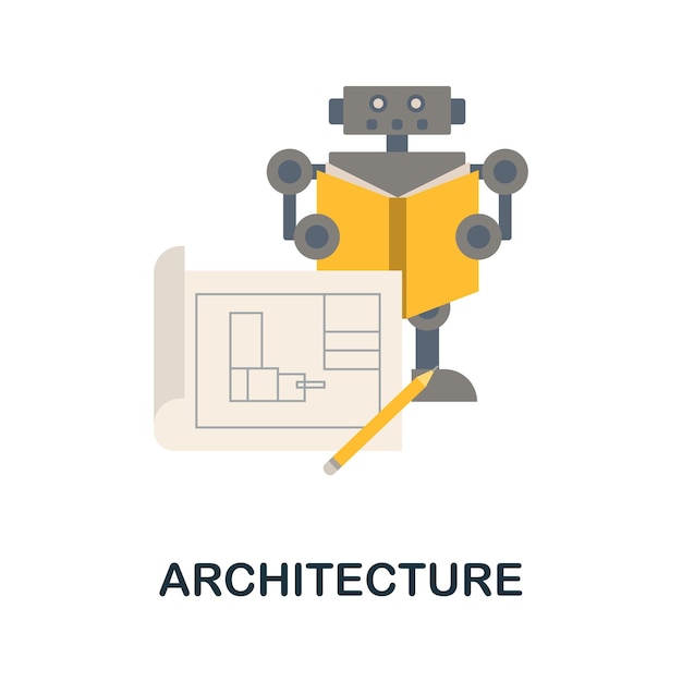 Architecture flat icon Colored sign from machine learning collection Creative Architecture icon illustration for web design infographics and more