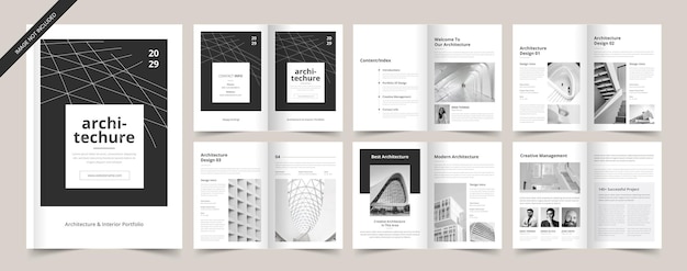 Vector architecture and interior portfolio design architecture portfolio design portfolio template