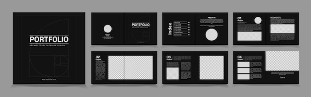 Architecture and interior portfolio design Architecture Portfolio Layout square portfolio template