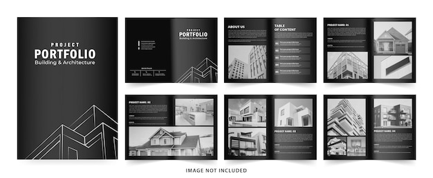 Vector architecture or interior portfolio template design template