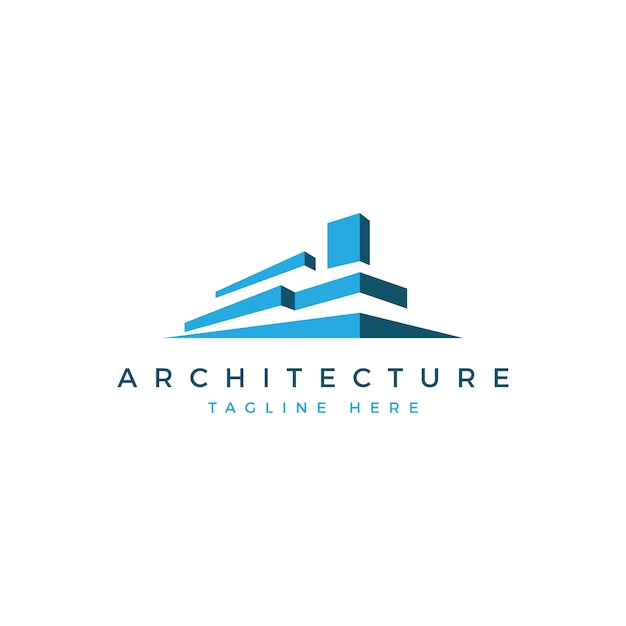 architecture logo building blue