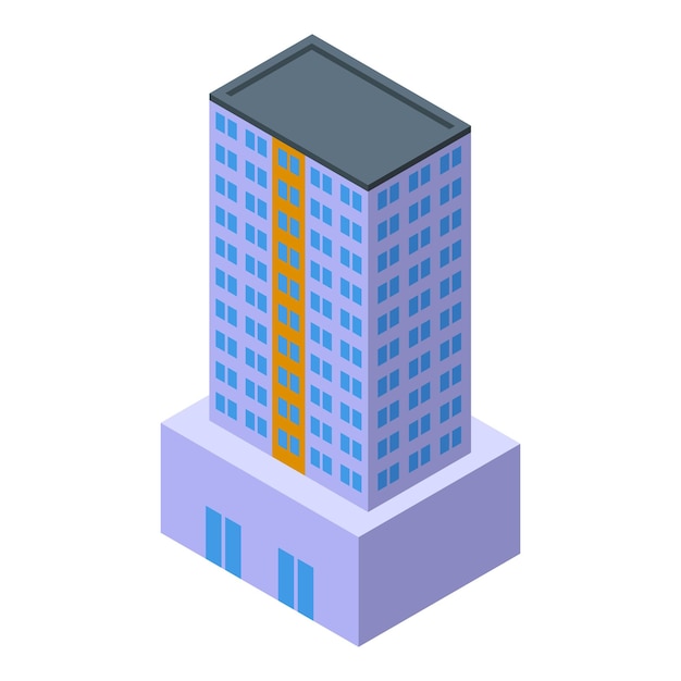 Architecture multistory building icon isometric vector City block Modern office